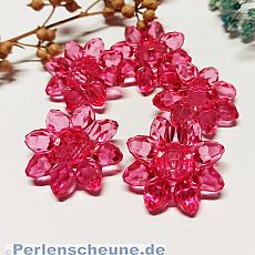 4 grosse Kunststoffperlen Blumen rosa 30 mm