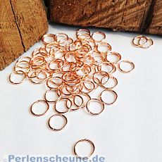 50 Metall Binderinge rosè goldfarbig 7 mm