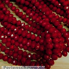 30 Glasperlen Abacus Faceted 6 x 5 mm weinrot