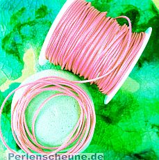 1 Rolle 80 m Perlschnur 0,5 mm gewachste Baumwolle rosa