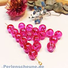 Perlenset 20 Glasperlen rosa cosmic style 10 mm Kugel
