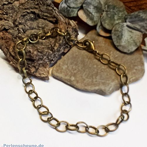 1 Gliederkette als Armband bronze antik mit Verschluss 20 cm lang