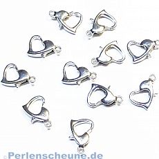5.50 EUR/Stück Herz Karabinerhaken für Taschen silber 