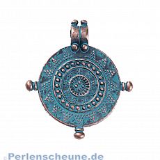 1 Metallanhänger Kompass 27 mm Kupfer antik