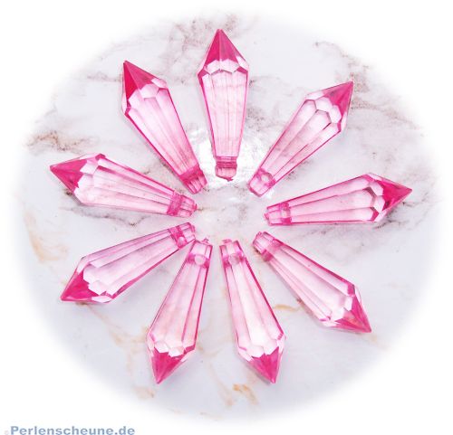 10 schöne große Teardrop Perlenset 30 mm rosa