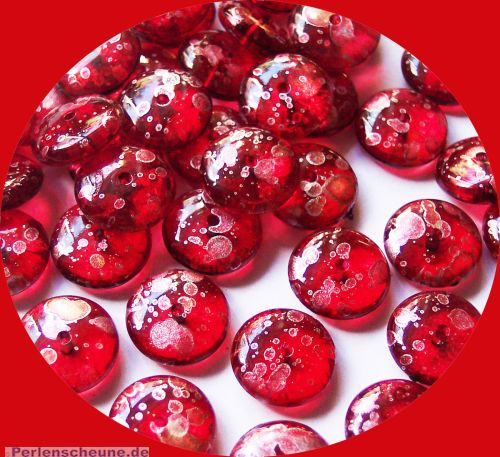 Perlenset 20 schöne fancy Perlen rot 11 mm