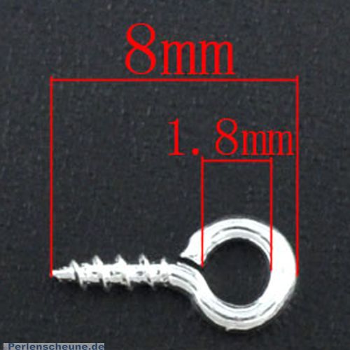 20 kleine Schrauben für Schmuck u.a. silber 8 mm