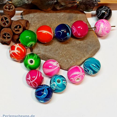 Perlenset 20 Rainbow Perlen 12 mm zum Ketten fädeln