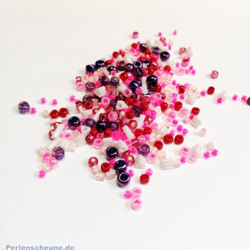 Japanische TOHO Rocailles Glasperlen Mix weiss violett rosa 20 g