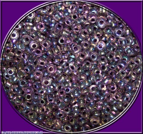 Indianerperlen Glasperlen Rocailles violett irisierend 4 mm Perlenset mit 20 g