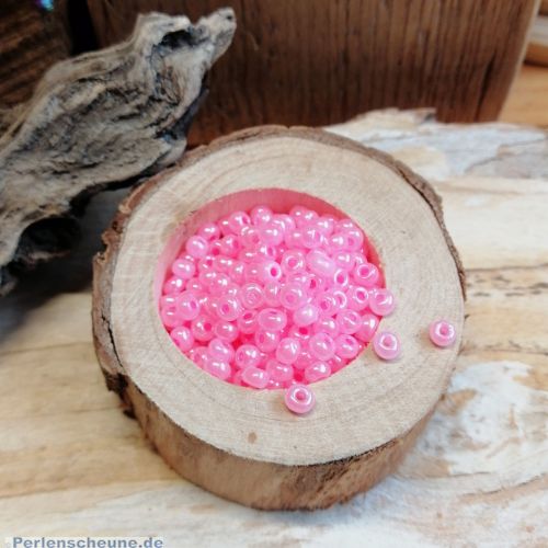 Glasperlen Rocailles rosa opak 4 x 3 mm Perlenset mit 20 g