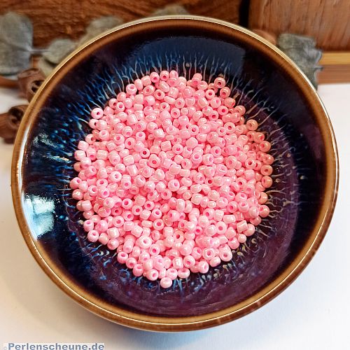 tschechischeGlasperlen Rocailles rosa opak 2 mm Perlenset mit 20 g