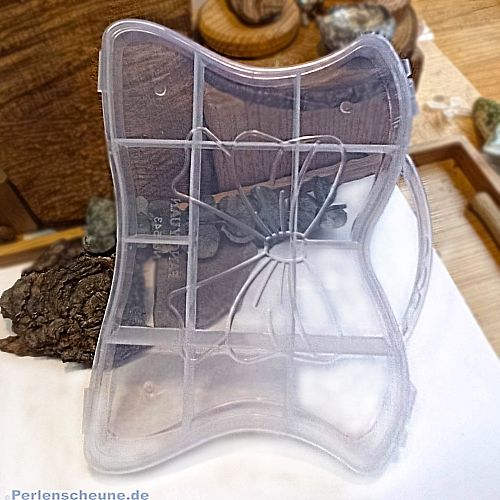 Perlen Sortierbox semitransparent Schmetterling Acryl 15 x 12 cm