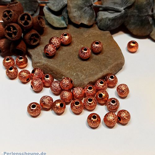 Perlenset 30 schöne Stardust Perlen Spacer rosè bronze Mischung 6 mm