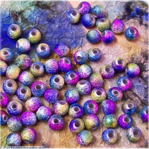 Perlenset 50 schöne Stardust Perlen irisierend Mix 4 mm