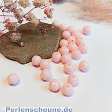 Perlenset 30 pastellige rosa Perlen 8 mm Kunststoff ohne Naht