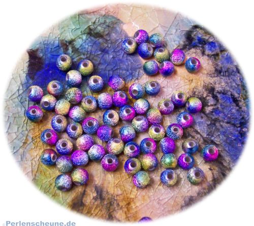 Perlenset 30 schöne Stardust Perlen irisierend Mix 6 mm