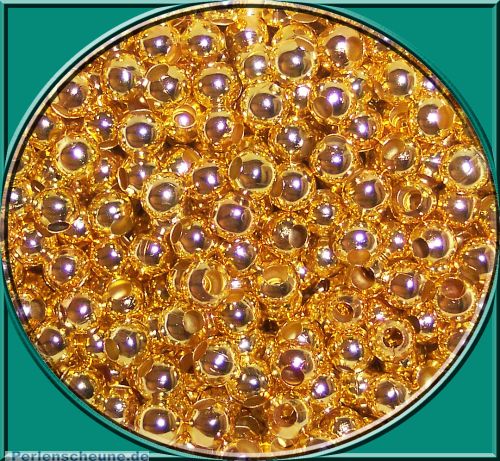 Perlenset mit 10 g Metallperlen Metallspacer 3 mm goldfarben ca. 100 Stck.