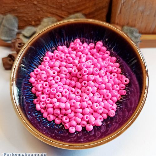 Glasperlen Rocailles rosa pink opak 2,5 mm Perlenset mit 20 g