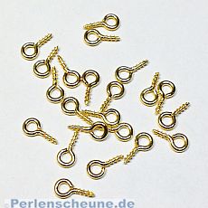 20 kleine Schrauben für Schmuck u.a. goldfarben 8 mm