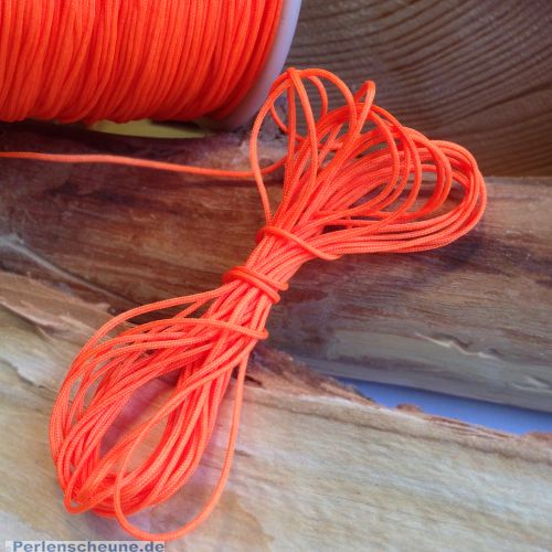 5 m abgemetert Perlschnur 0,8 mm neon orange
