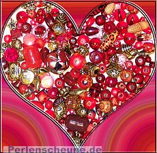 Perlenset rote Liebe 80g Materialmix 6 -30 mm