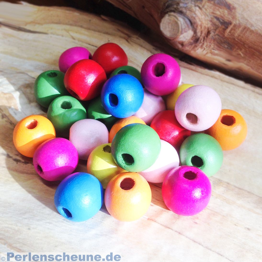 Holz perlen mix bunt für Kinder Holzperlen zum Basteln ca 50 Perlen 