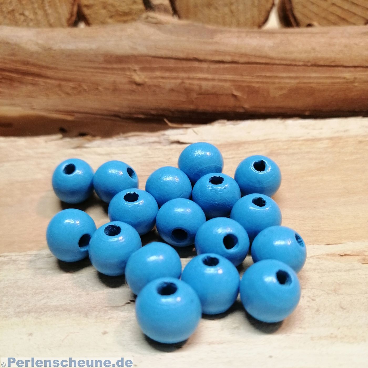 53 Stück Holzperlen zum fädeln … bastelkoerble® Holzperlen in Hellblau 10mm Speichelfest