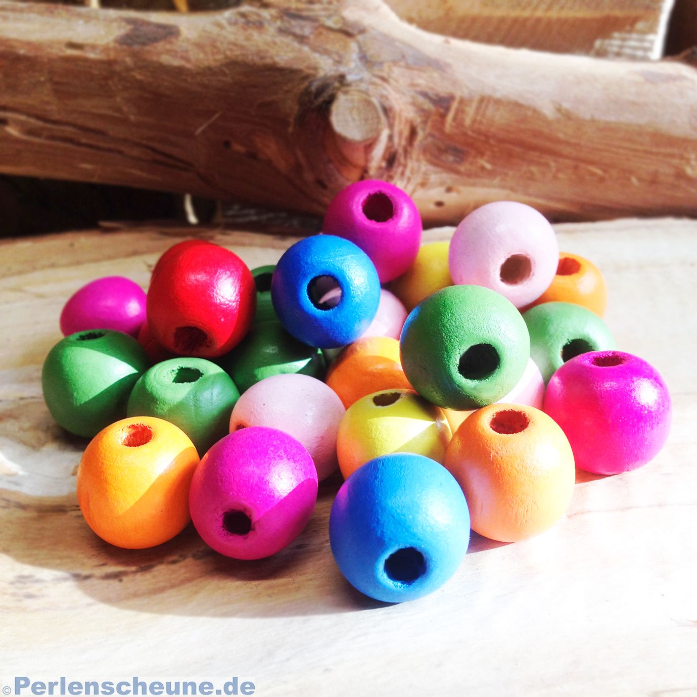 Holz perlen mix bunt für Kinder Holzperlen zum Basteln ca 50 Perlen 