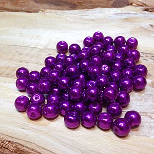 Perlenset 40 Glaswachsperlen 8 mm lila violett