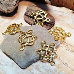 1 Metall Verbinder keltischer Knoten für Ketten Armbänder 25 mm gold