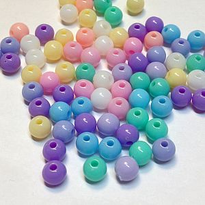 30 Glasperlen gefrostet Farbmix 8 und 10 mm Fädelloch 1 mm Ketten basteln Kinder 