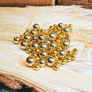 Kugelperlen 30 Spacer Perlen 6, 8, 10 mm Acryl Zwischenperlen gold