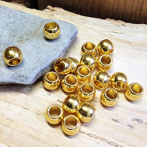 10 Metall Modulperlen Großlochperlen goldfarben 7 mm Loch 4 mm