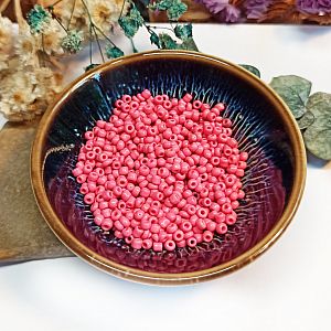 Japanische Glasperlen Rocailles rosa opak 2 mm Perlenset 20 g