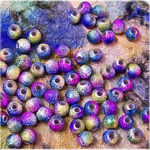 Perlenset 50 schöne Stardust Perlen irisierend Mix 4 mm