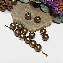 Set mit 30 Perlen Spacer Kugel 8 mm bronze antik