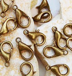 20 Karabinerhaken bronze antik 12 mm