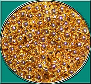Perlenset mit 10 g Metallperlen Metallspacer 3 mm gold ca. 100 Stck.