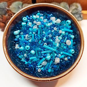 Japanische TOHO Rocailles Glasperlen Mix blau türkis 20 g