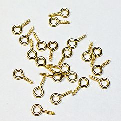 20 kleine Schrauben für Schmuck u.a. gold 8 mm