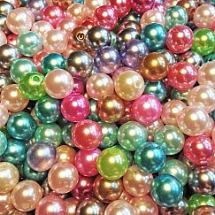 Perlenset 20 pastellige Perlen 12 mm Wachsperlen