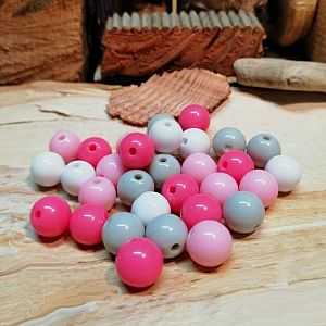 Perlenset 30 pastellige Perlen 10 mm Kunststoff ohne Naht